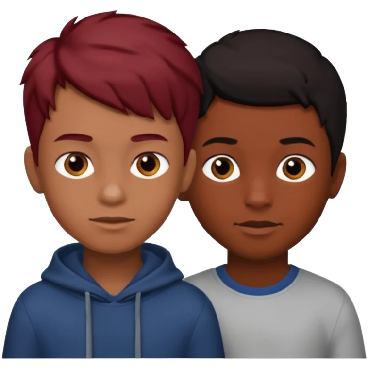 Do boy with dark red hair and another boy with black hair but it should be same boy emoji