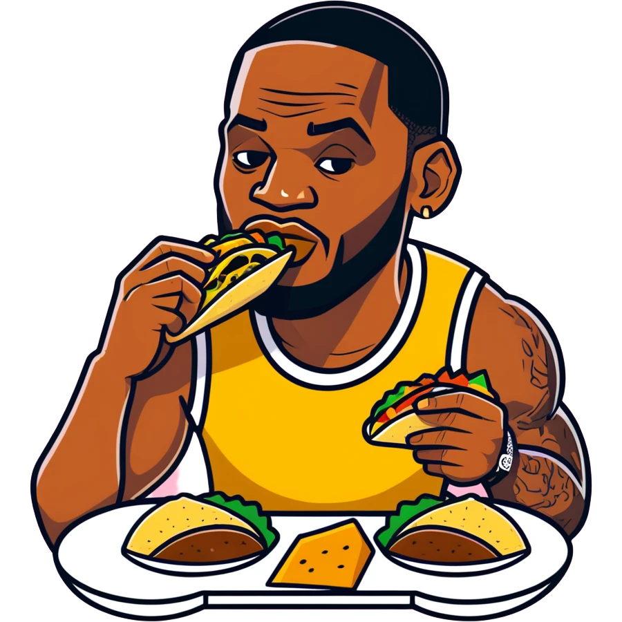 LeBron James eating tacos emoji