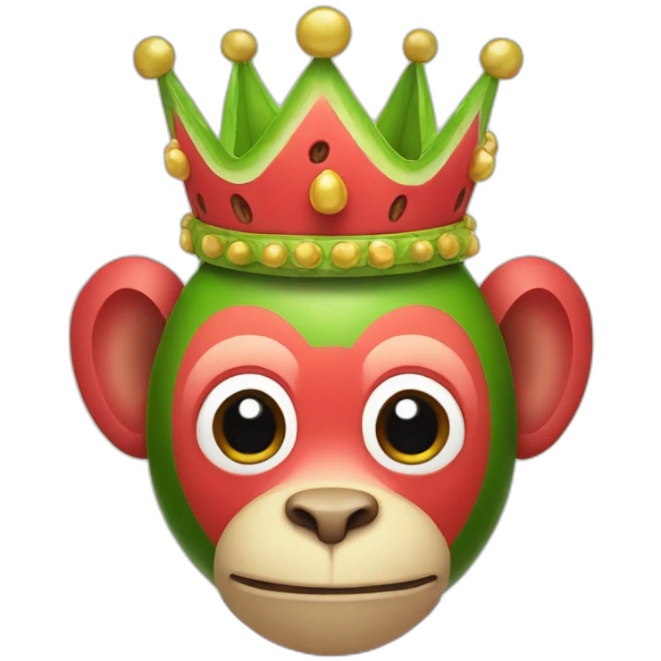 head of monkey watermelon with a crown emoji