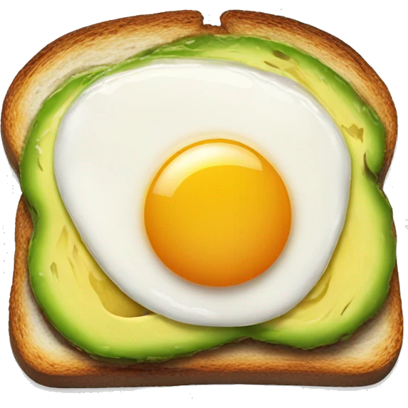 realistic Avocado toast with fried egg emoji