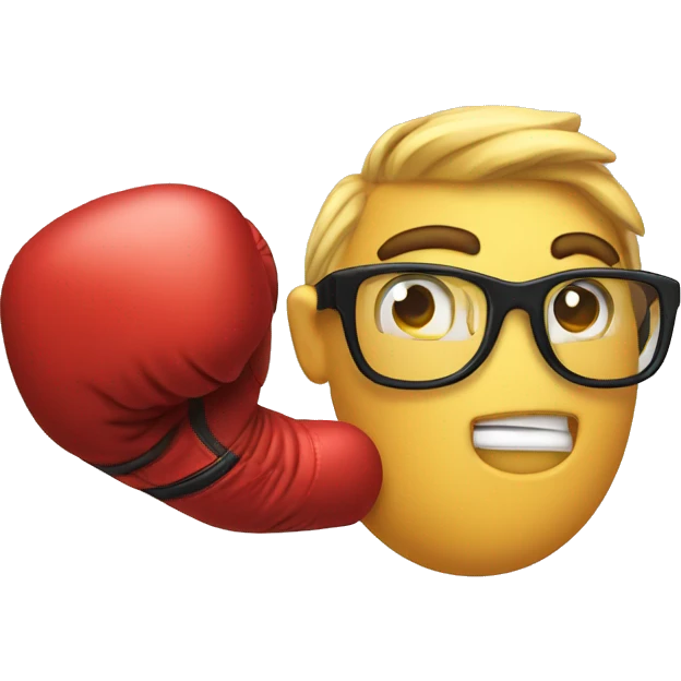nerd empji pointing finger with boxing glove emoji
