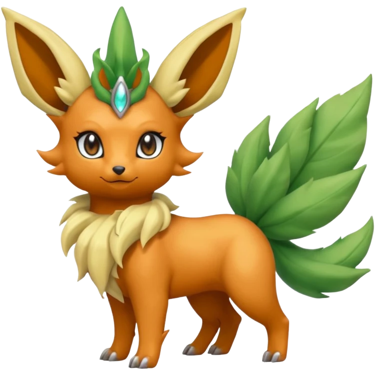 Vulpix-Amaura-Leafeon-Fakémon-Digimon-fusion (full body) emoji