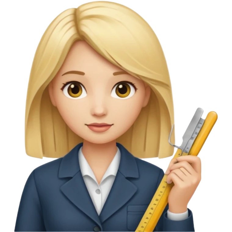 tailor woman holding measure blonde hair emoji