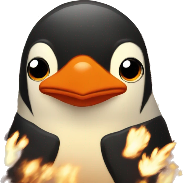 Fire Penguin with lots of fire emoji