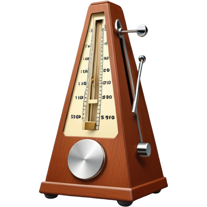 classic wooden metronome with swinging arm emoji