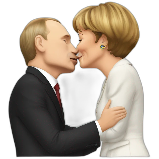 putin kissing merkel emoji