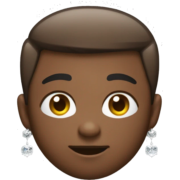 medium dark skin shrugging apple emoji with taper fade buzzcut and diamond chain. emoji