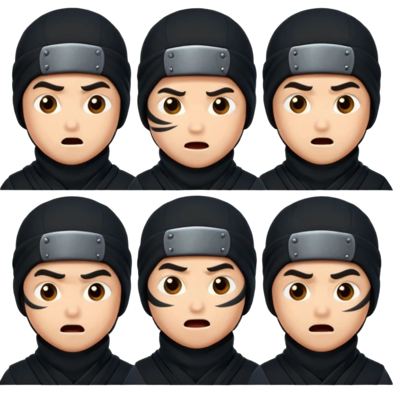 Ninja with different emotions emoji