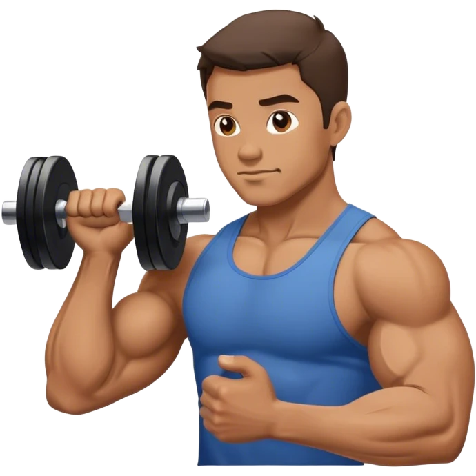 side view guy doing bicep-curls emoji