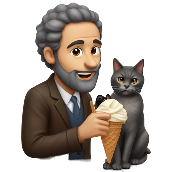 jews with cat eating ice cream emoji