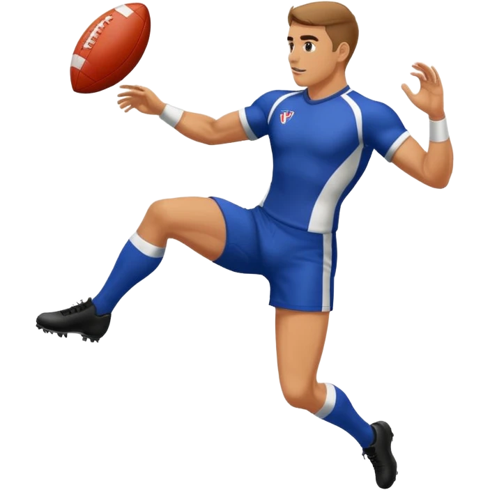 Man kicking afl ball emoji
