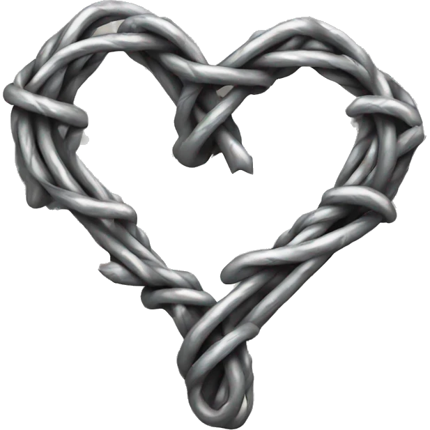 Barbed wire heart steel emoji