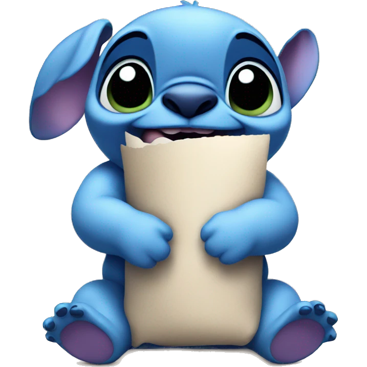 Baby stitch watching a movie emoji