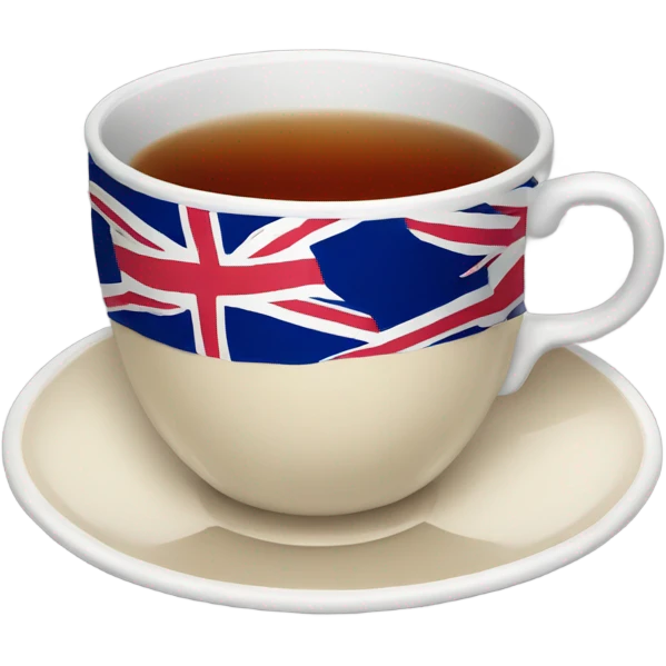 tea cup with UK flaf emoji