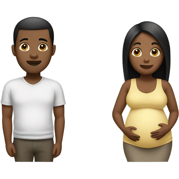 Black/Asian pregnant man emoji