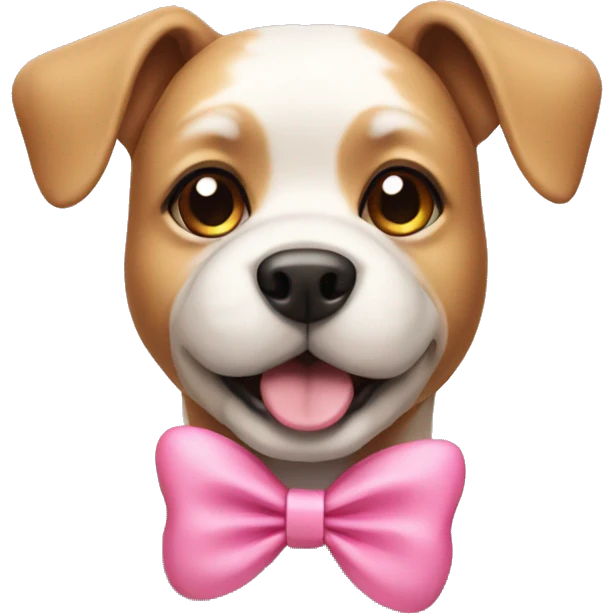 dog with a cute pink bow on it emoji