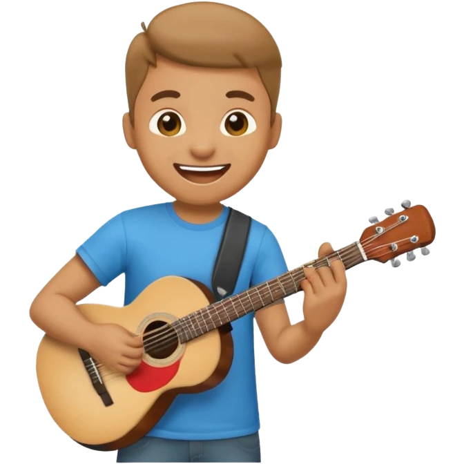 Emoji character playing the guitar emoji
