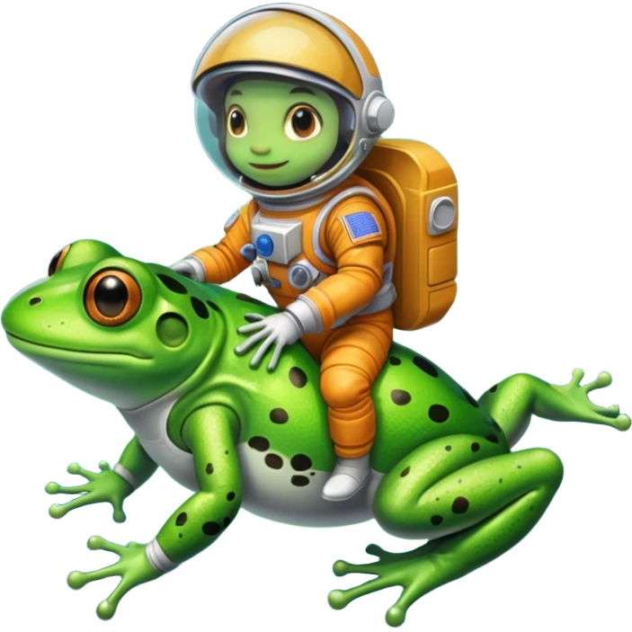 Astronaut riding frog emoji