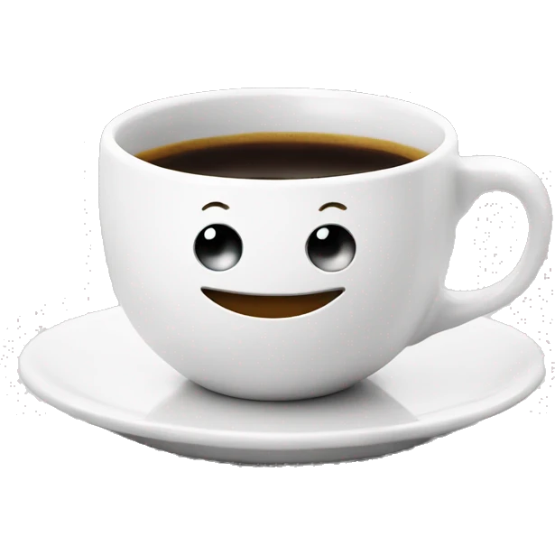 Cute happy smile espresso cup with legs sitting emoji