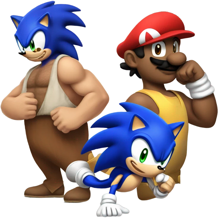 Buff sonic and mario emoji