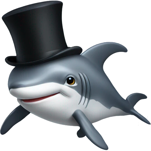 delfin with a top hat emoji