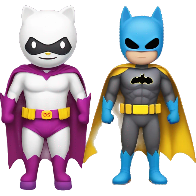 Hello kitty and bat man emoji