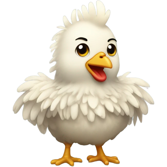 Scared chicken emoji