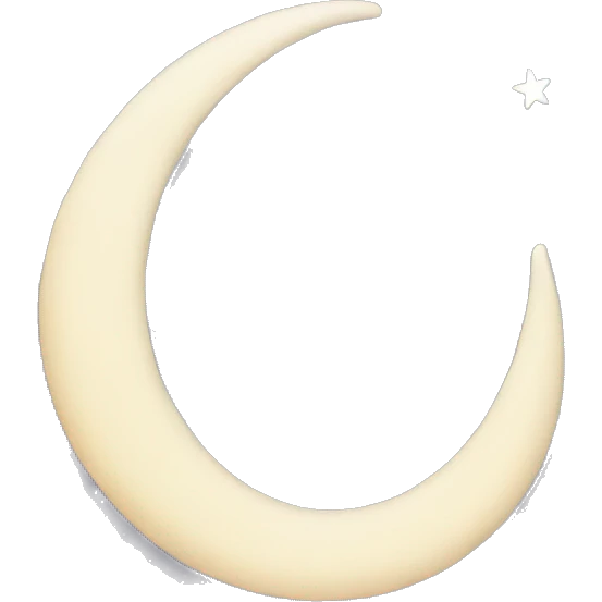 crescent moon with a delicate face emoji
