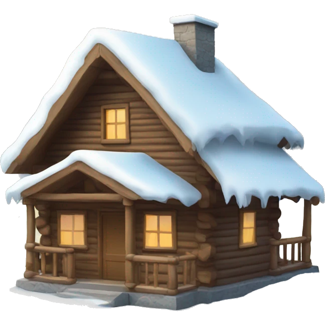 winter cabin emoji
