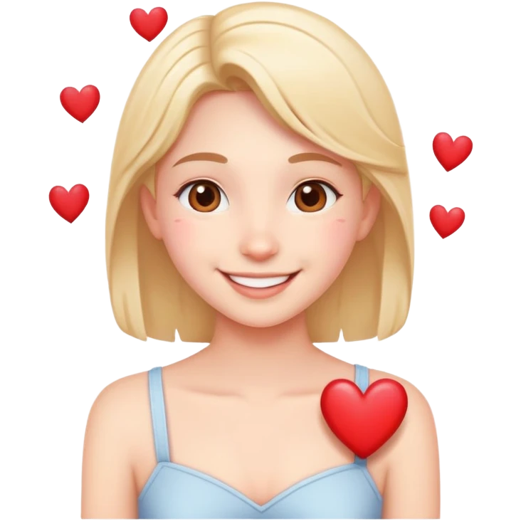Smiling cute with hearts around  emoji