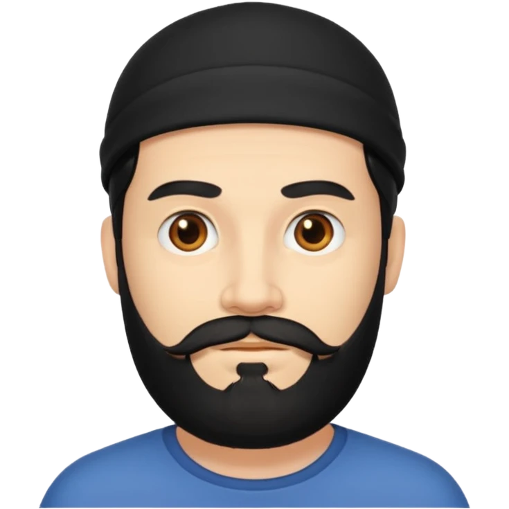 Hombre blanco con barba negra emoji