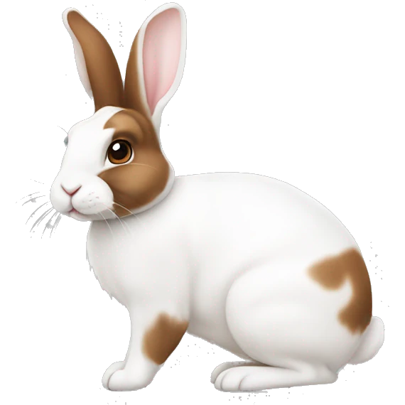 White and brown Dutch breed rabbit emoji