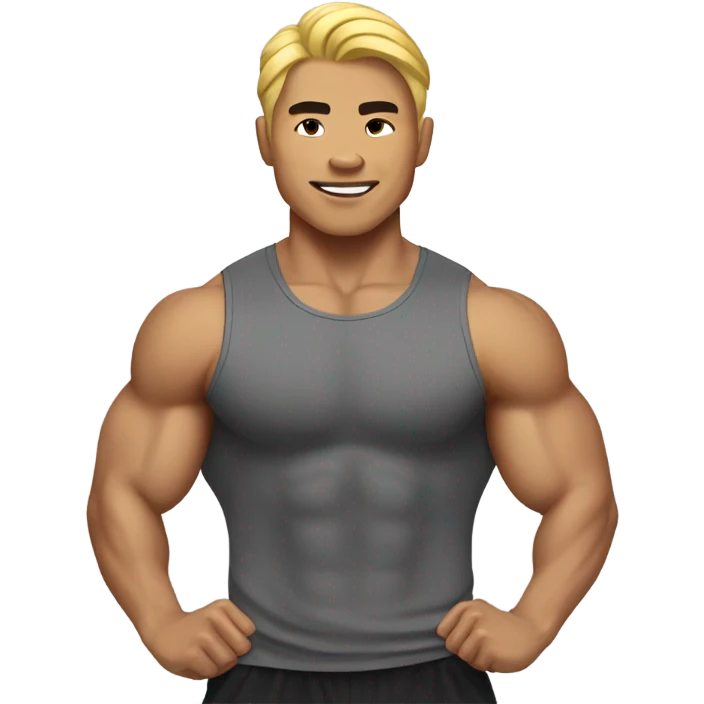 muscular asian personal trainer golden hair emoji