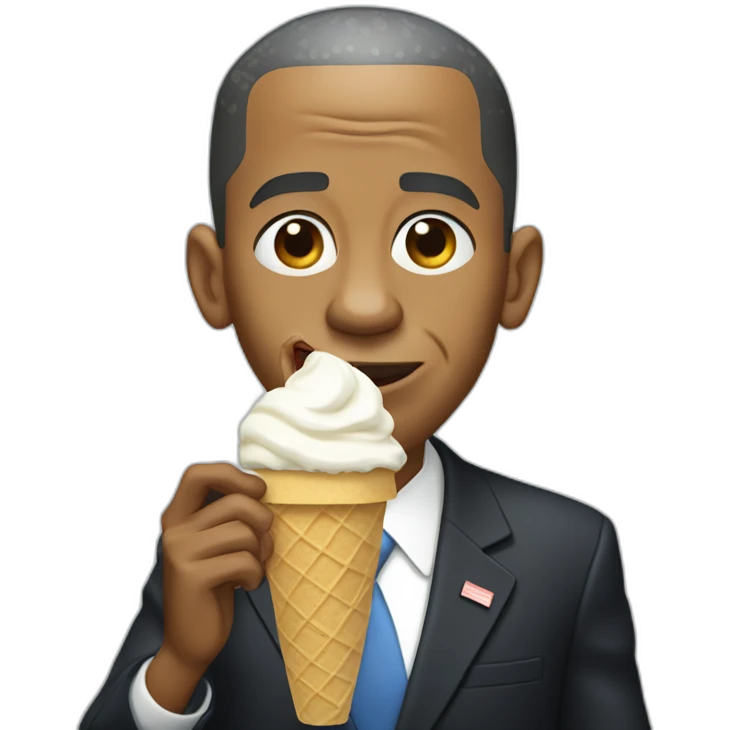 barack obama eating ice cream emoji