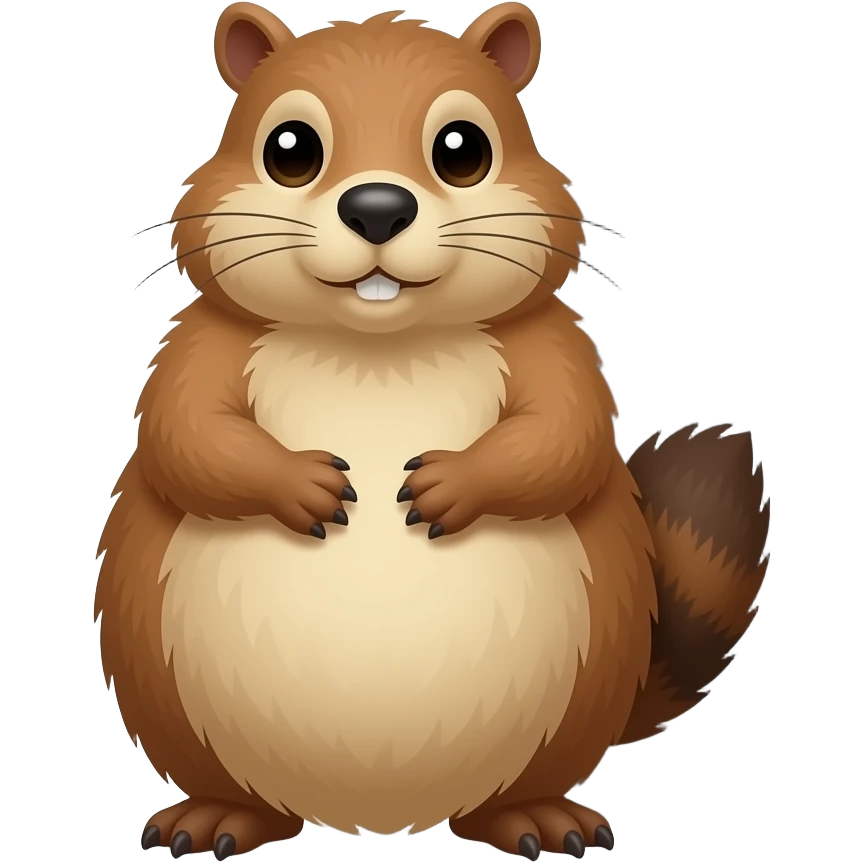 A groundhog seeing his shadow emoji