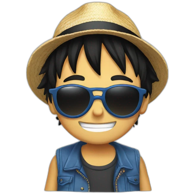 Luffy wearing sunglasses emoji