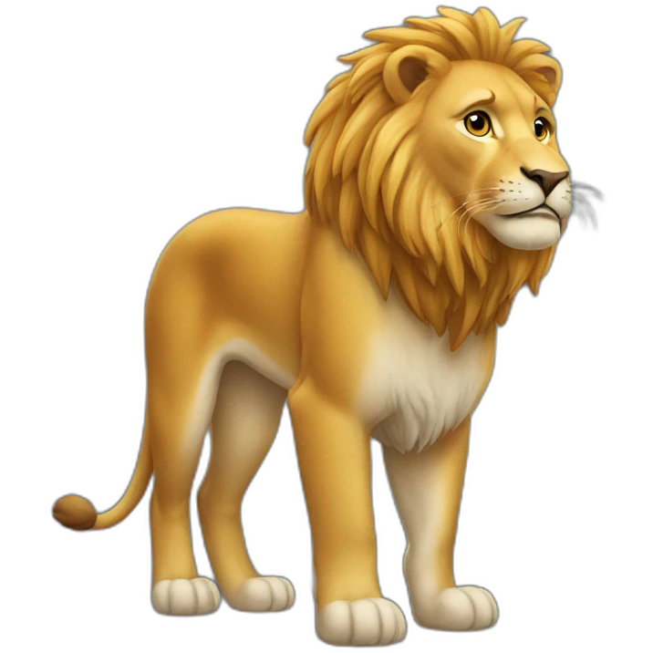 Chat sur un lion emoji