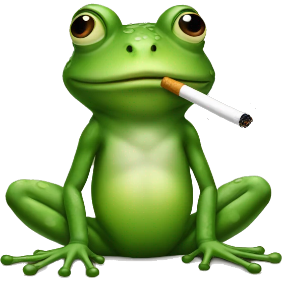 Frog smoking a cig  emoji