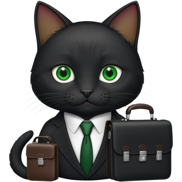 stock investing black and smart cat emoji
