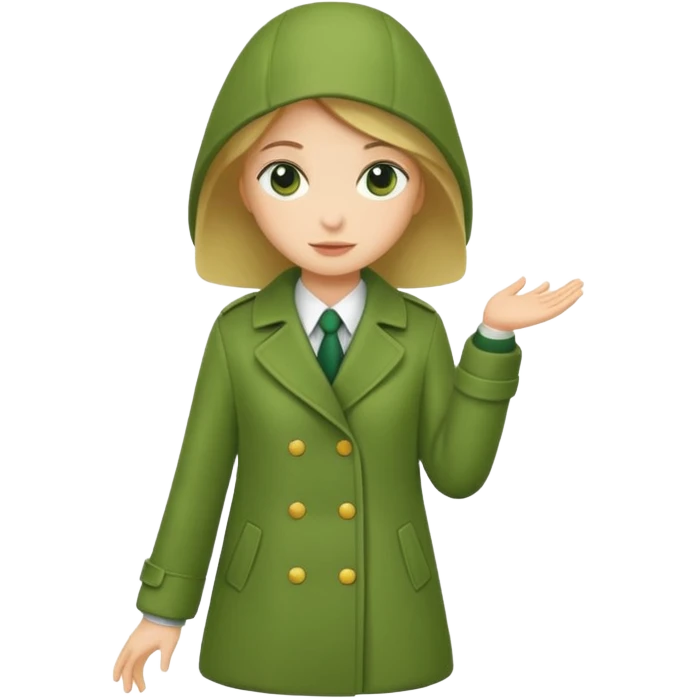 green coat girl emoji