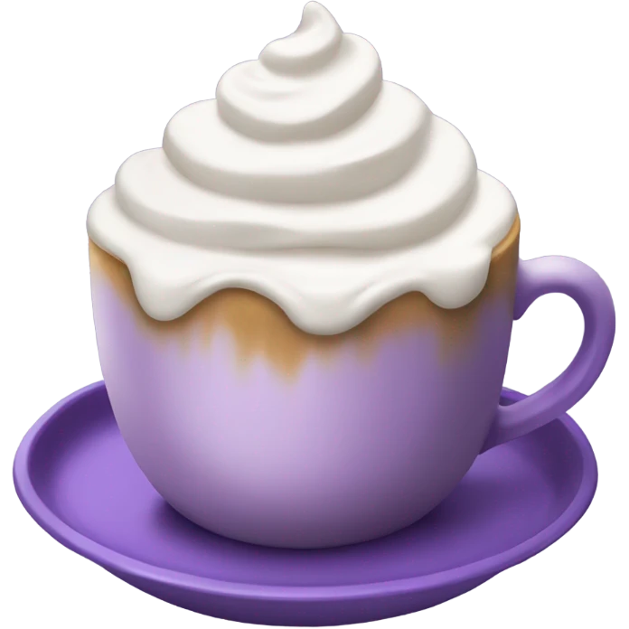 Violet latte with whip cream   emoji