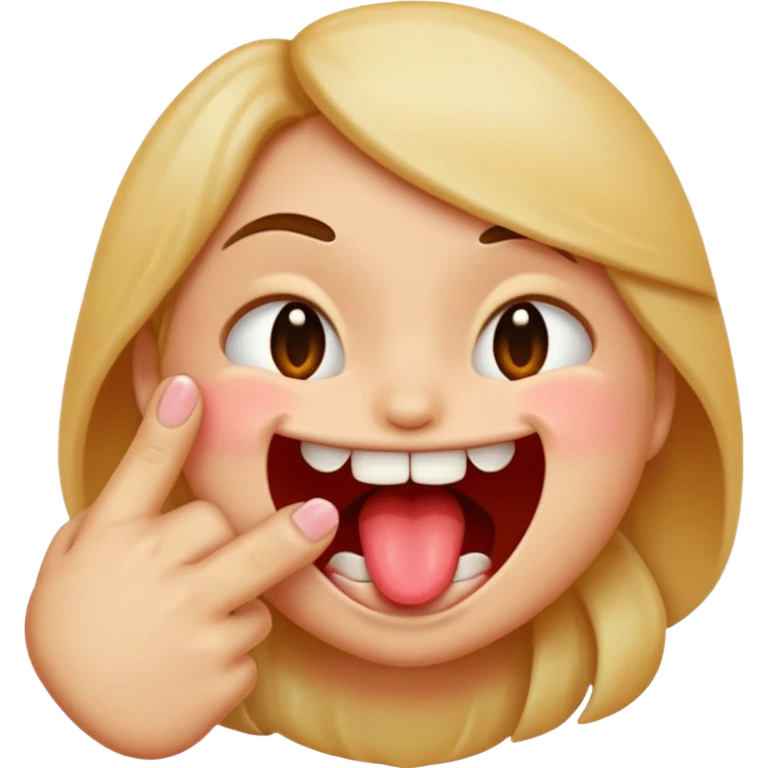 emoji biting its finger to flirt emoji