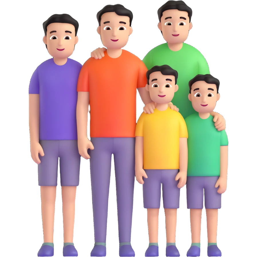 heterosexual couple with two boys emoji