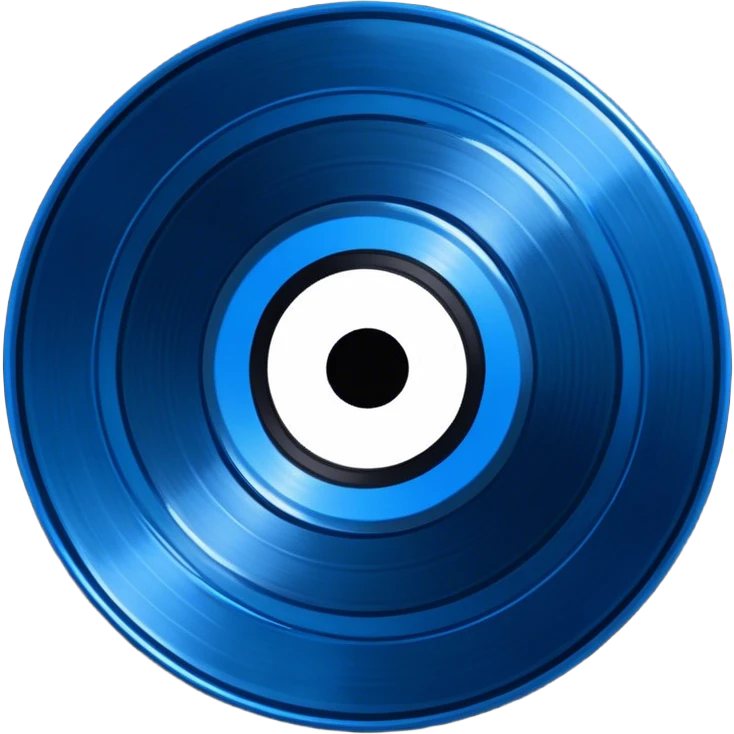 all blue Vinyl Record black inner circle  emoji
