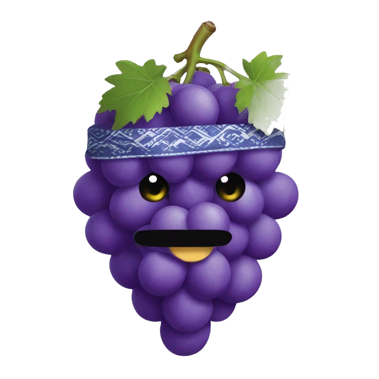 Grape wearing bandana  emoji