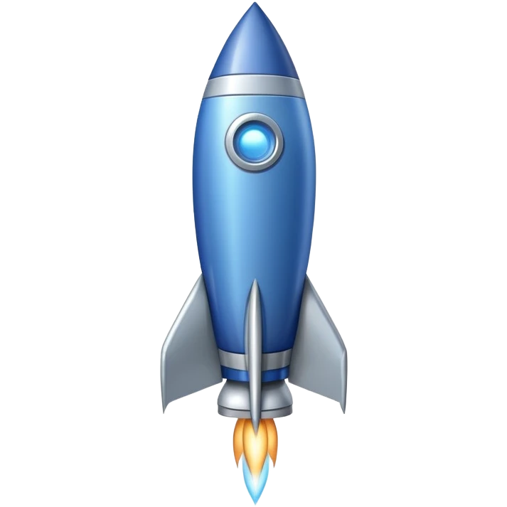 a blue and grey rocket  emoji