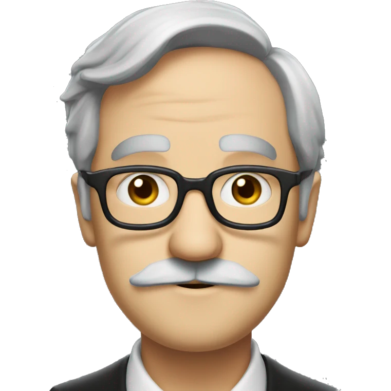 professor flitwick with black long straight hair, a mustache and glasses emoji