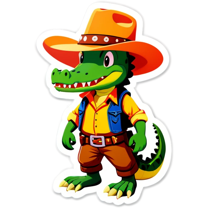 Crocodile cowboy emoji