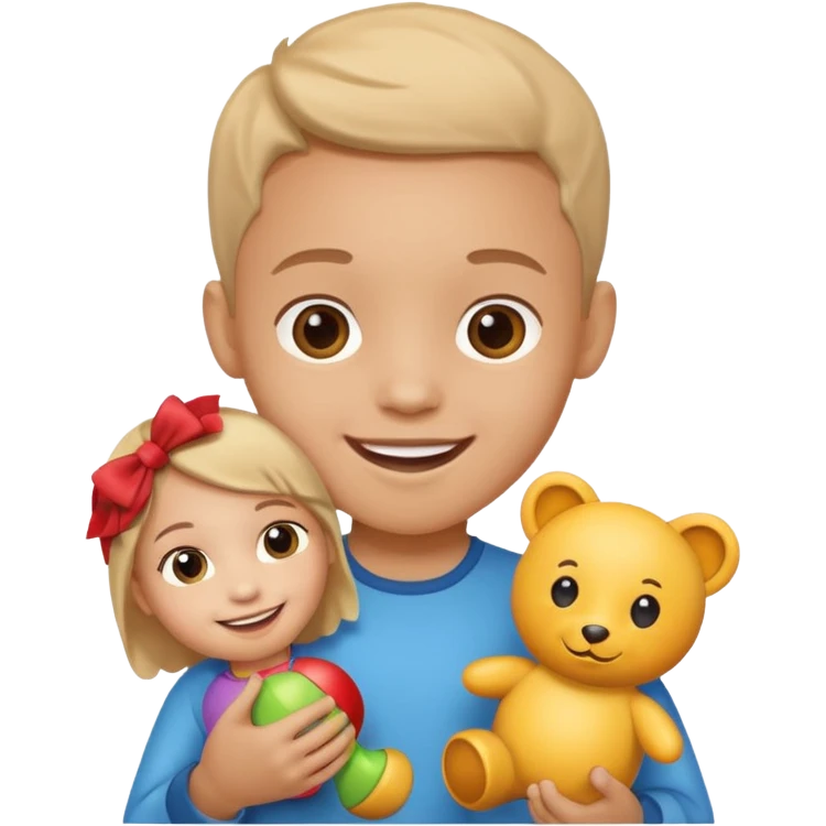 kid with toy emoji