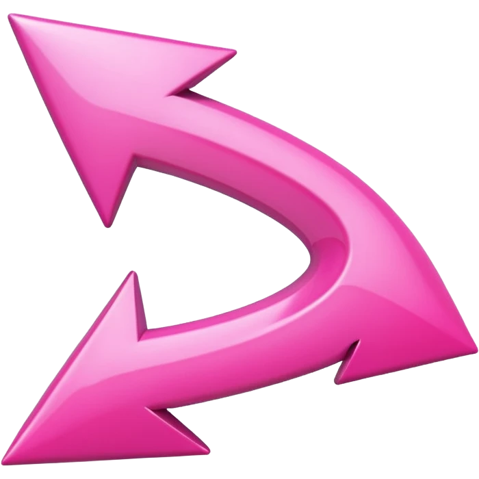 Pink curved arrow emoji